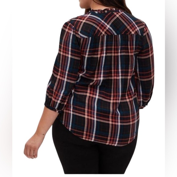 Torrid Tie Neck Peasant Top - Picture 3 of 9